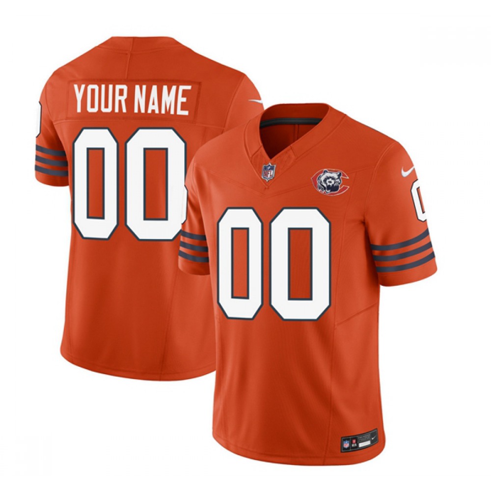 Men’s Chicago Bears Active Player Custom 2023 F.U.S.E. Orange Throwback Limited Stitched Football Jersey
