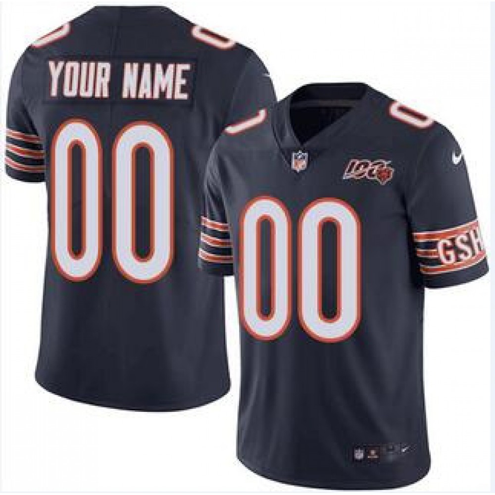 Men’s Chicago Bears Customized Navy 2019 100th Season Vapor Untouchable Limited Stitched NFL Jersey