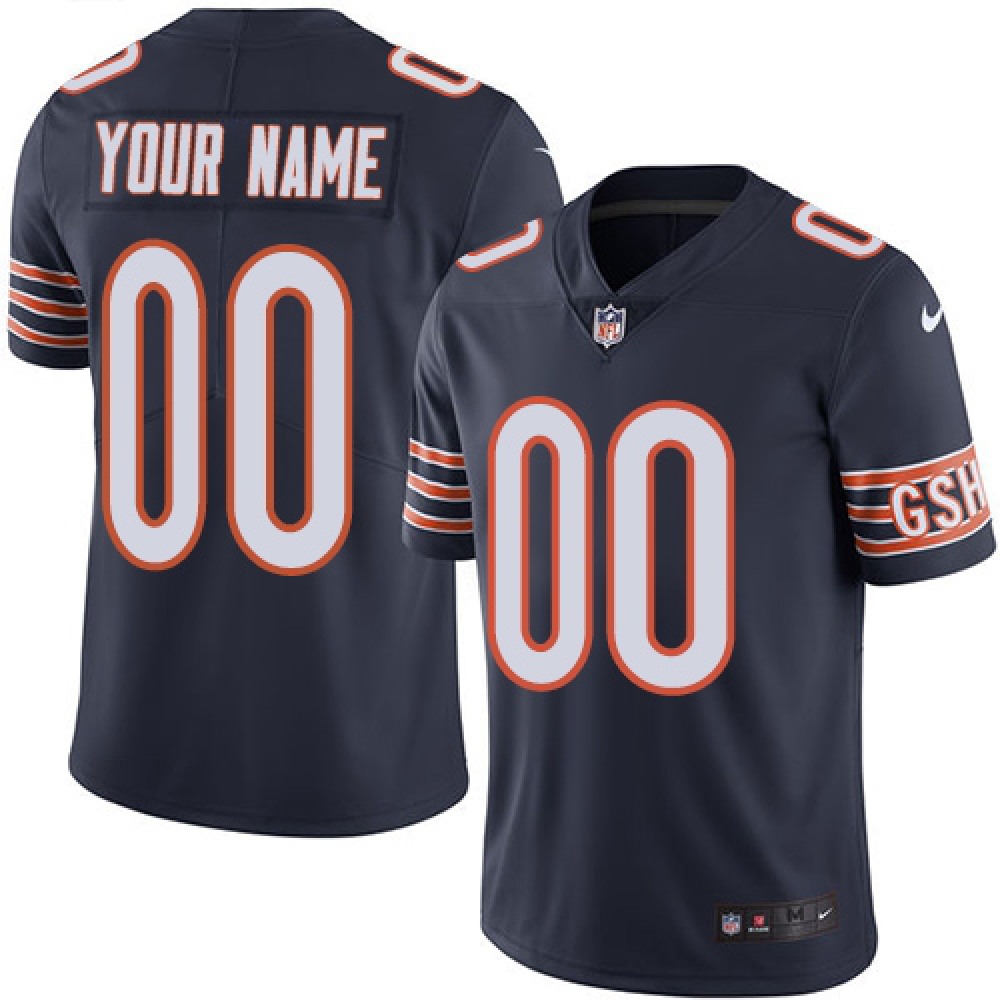 Men’s Chicago Bears Customized Navy Blue Team Color Vapor Untouchable NFL Stitched Limited Jersey