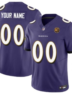 Men's Baltimore Ravens Active Player Custom Purple 2023 F.U.S.E. With John Madden Patch Vapor Limited Football Jersey