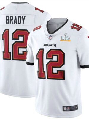 Men's Tampa Bay Buccaneers #12 Tom Brady White 2021 Super Bowl LV Limited Stitched Jersey