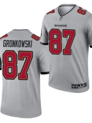 Men's Tampa Bay Buccaneers #87 Rob Gronkowski 2021 Gray Inverted Legend Stitched Jersey