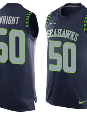 Seahawks #50 K.J. Wright Steel Blue Team Color Men's Stitched NFL Limited Tank Top Jersey