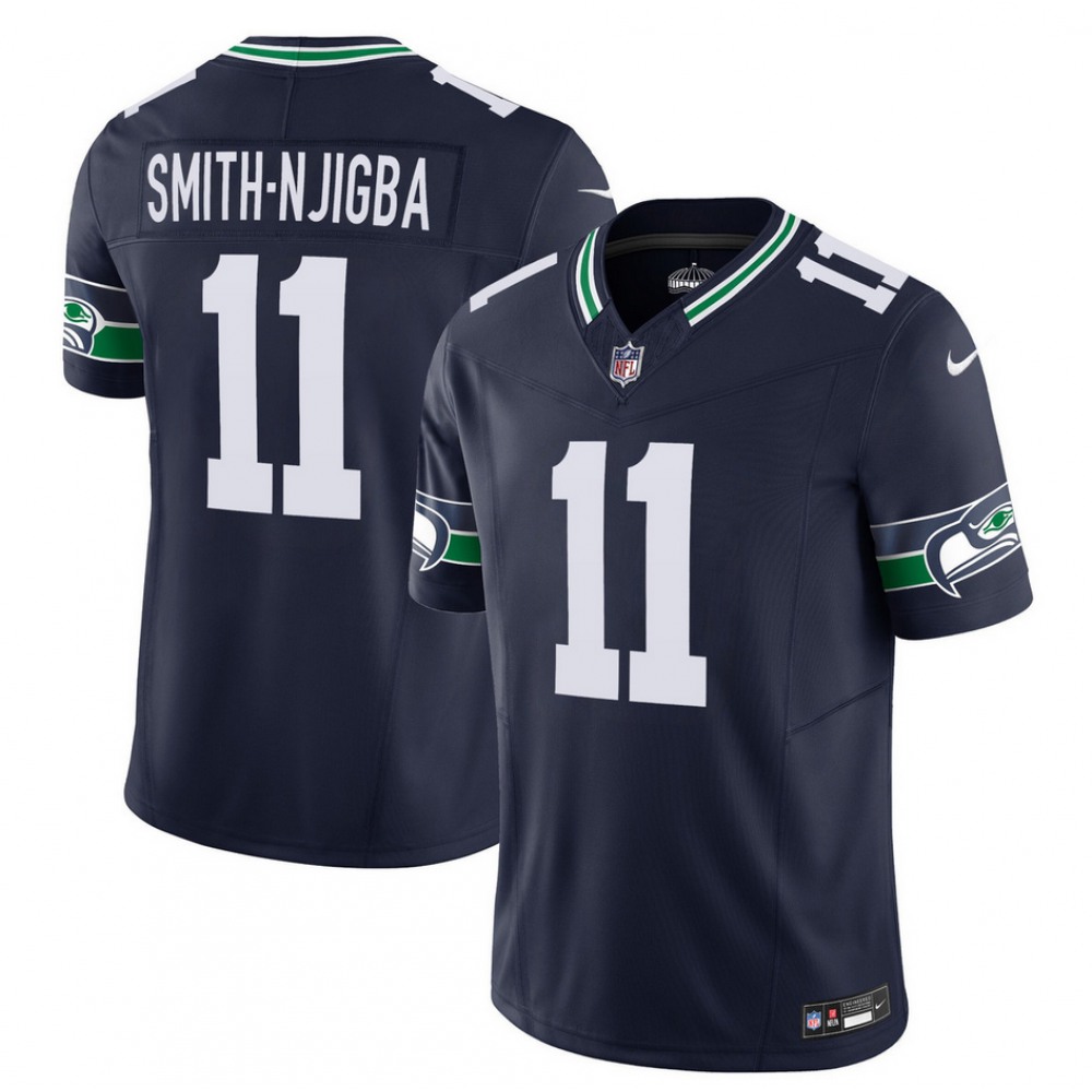 Men’s Seattle Seahawks #11 Jaxon Smith-Njigba 2023 F.U.S.E. Navy Limited Stitched Football Jersey