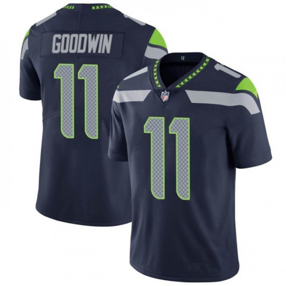 Men’s Seattle Seahawks #11 Marquise Goodwin Navy Vapor Untouchable Limited Stitched Jersey