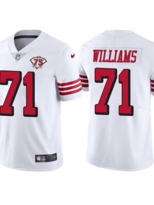 Men's San Francisco 49ers #71 Trent Williams White 75th Anniversary Vapor Untouchable Limited Stitched Jersey