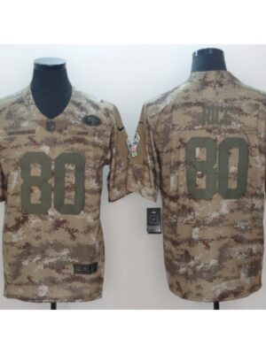Men's San Francisco 49ers #80 Jerry Rice 2018 Camo Salute To Service Limited Stitched NFL Jersey