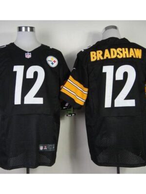 Steelers #12 Terry Bradshaw Black Team Color Men's Stitched NFL Elite Jersey