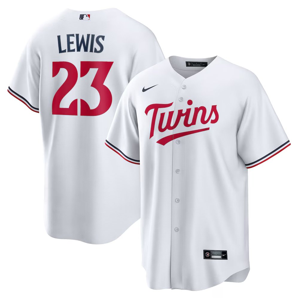 Men’s Minnesota Twins #23 Royce Lewis Nike White Replica Player Jersey