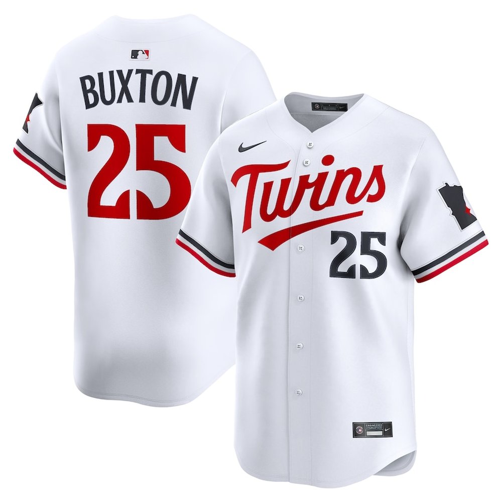 Men’s Minnesota Twins #25 Byron Buxton Nike White Home Limited Player Jersey