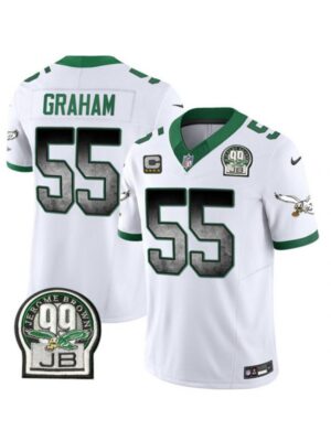 Men's Philadelphia Eagles #55 Brandon Graham White 2023 F.U.S.E. With 4-star C Patch Throwback Vapor Untouchable Limited Stitched Football Jersey