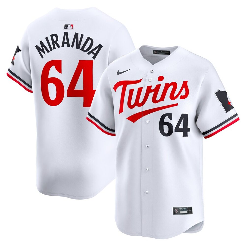 Men’s Minnesota Twins #64 Jose Miranda Nike White Home Limited Player Jersey