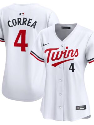 Women's Minnesota Twins #4 Carlos Correa Nike White Home Limited Player Jersey