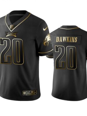 Men's Philadelphia Eagles #20 Brian Dawkins Black 2019 Golden Edition Limited Stitched NFL Jersey