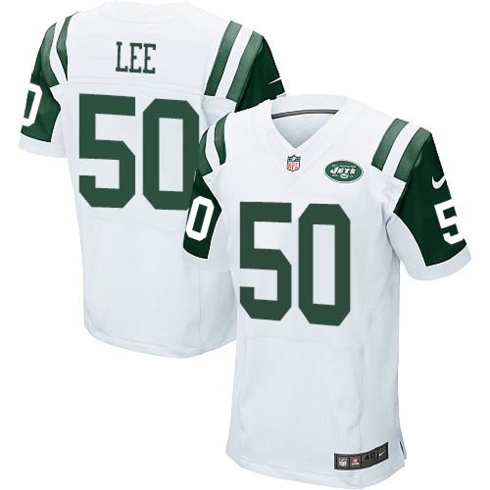 Jets #50 Darron Lee White Men’s Stitched NFL Elite Jersey