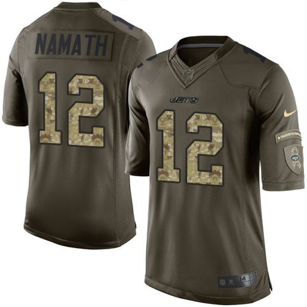 Jets #12 Joe Namath Green Men’s Stitched NFL Limited Salute to Service Jersey