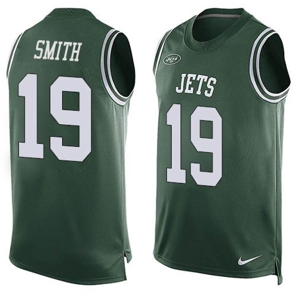 Jets #19 Devin Smith Green Team Color Men’s Stitched NFL Limited Tank Top Jersey
