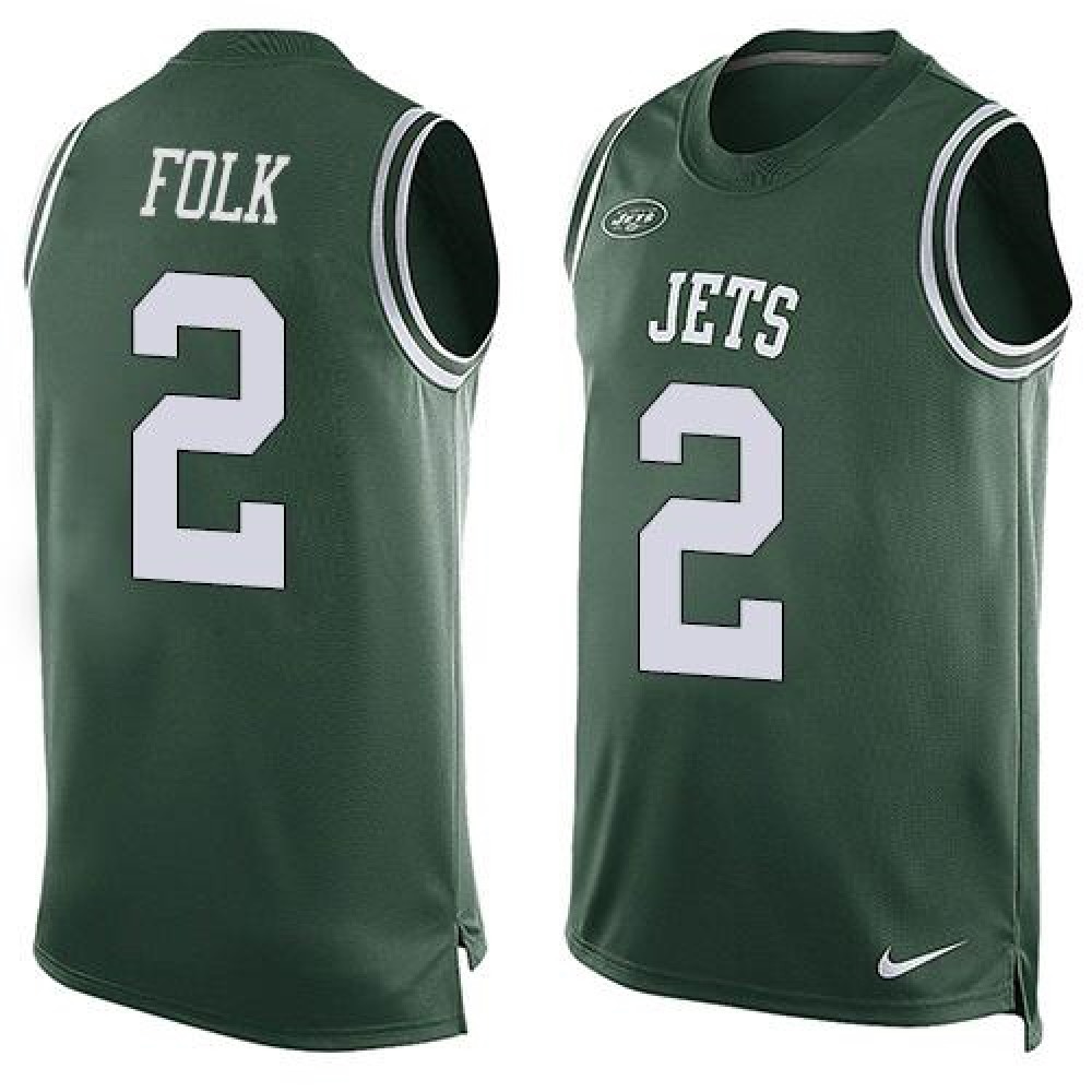 Jets #2 Nick Folk Green Team Color Men’s Stitched NFL Limited Tank Top Jersey
