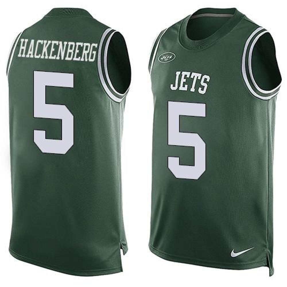 Jets #5 Christian Hackenberg Green Team Color Men’s Stitched NFL Limited Tank Top Jersey