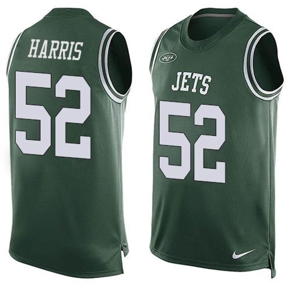 Jets #52 David Harris Green Team Color Men’s Stitched NFL Limited Tank Top Jersey