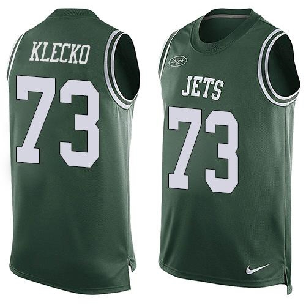 Jets #73 Joe Klecko Green Team Color Men’s Stitched NFL Limited Tank Top Jersey