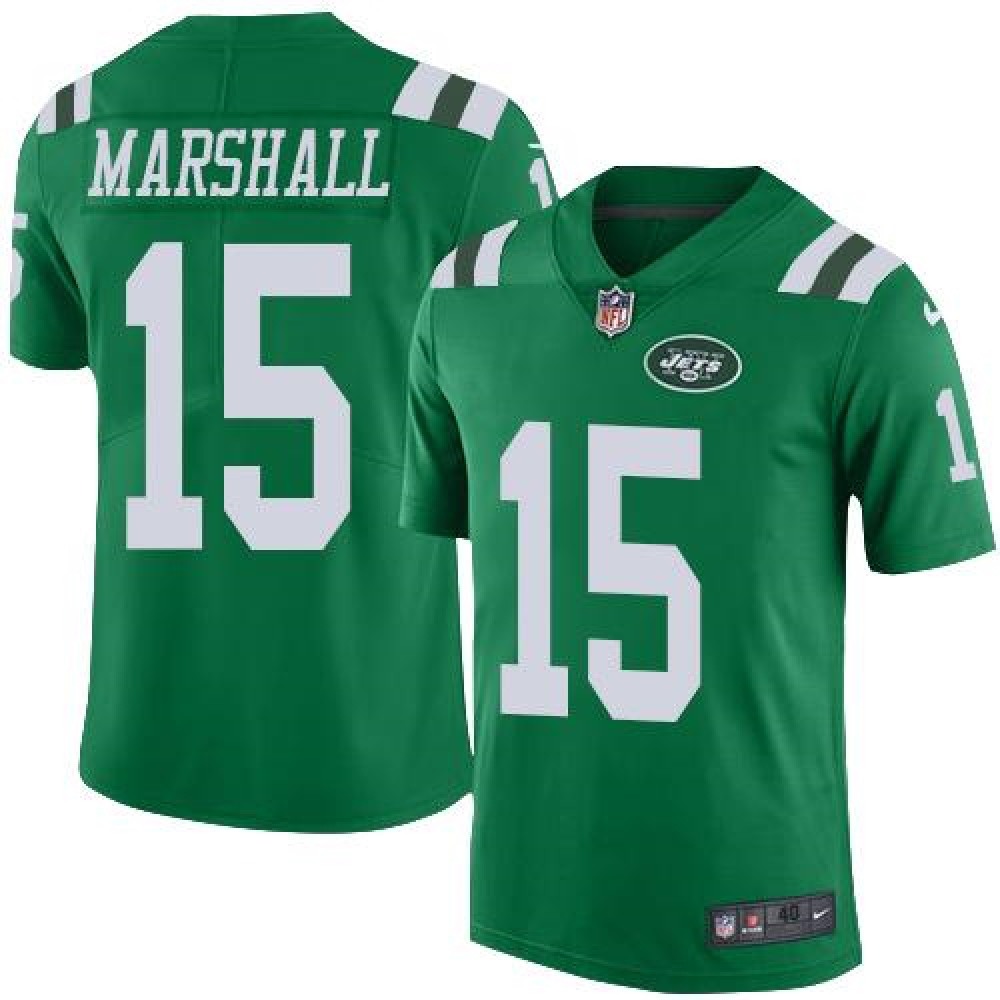 Jets #15 Brandon Marshall Green Men’s Stitched NFL Elite Rush Jersey