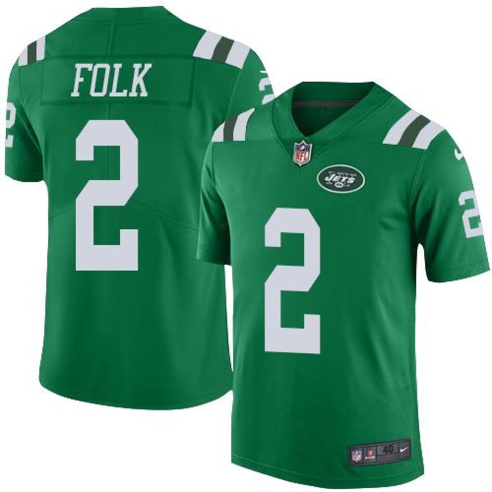 Jets #2 Nick Folk Green Men’s Stitched NFL Elite Rush Jersey