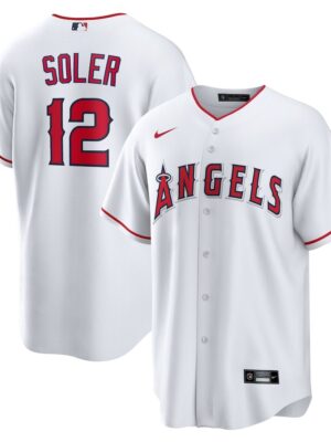 Men's Los Angeles Angels #12 Jorge Soler Nike White Home Replica Jersey