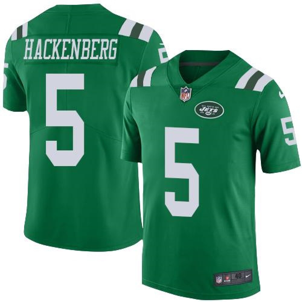 Jets #5 Christian Hackenberg Green Men’s Stitched NFL Elite Rush Jersey