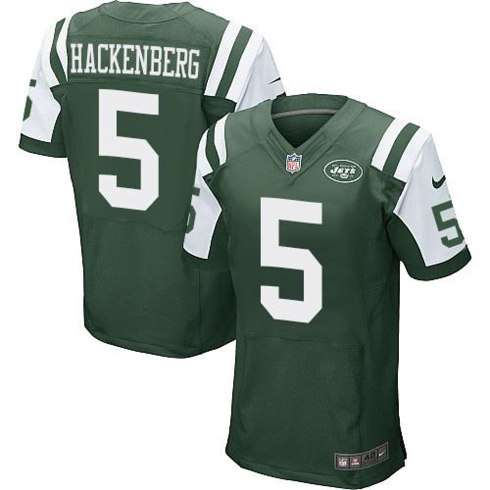 Jets #5 Christian Hackenberg Green Team Color Men’s Stitched NFL Elite Jersey