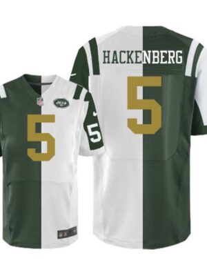Jets #5 Christian Hackenberg Green/White Men's Stitched NFL Elite Split Jersey