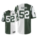 Jets #52 David Harris Green/White Men's Stitched NFL Elite Split Jersey