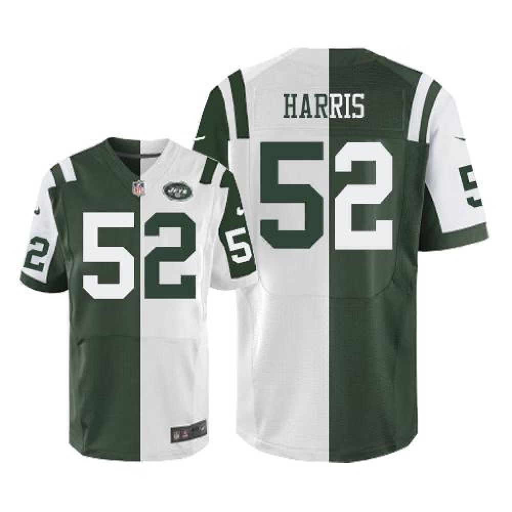 Jets #52 David Harris Green/White Men’s Stitched NFL Elite Split Jersey