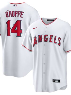 Men's Los Angeles Angels #14 Logan O'Hoppe Nike White Home Replica Jersey