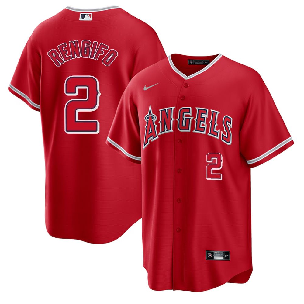 Men’s Los Angeles Angels #2 Luis Rengifo Nike Red Home Replica Jersey