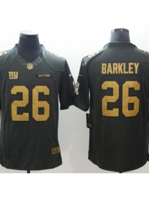 Men's New York Giants #26 Saquon Barkley Gold Anthracite Salute To Service Limited Jersey