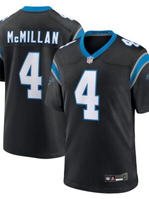Men's Carolina Panthers #4 Tetairoa McMillan Nike Black 2025 NFL Draft First Round Pick Game Jersey