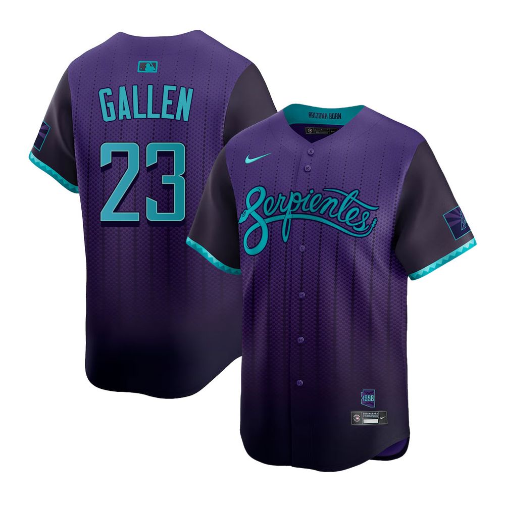 Men’s Arizona Diamondbacks #23 Zac Gallen Nike Purple 2025 City Connect Limited Player Jersey