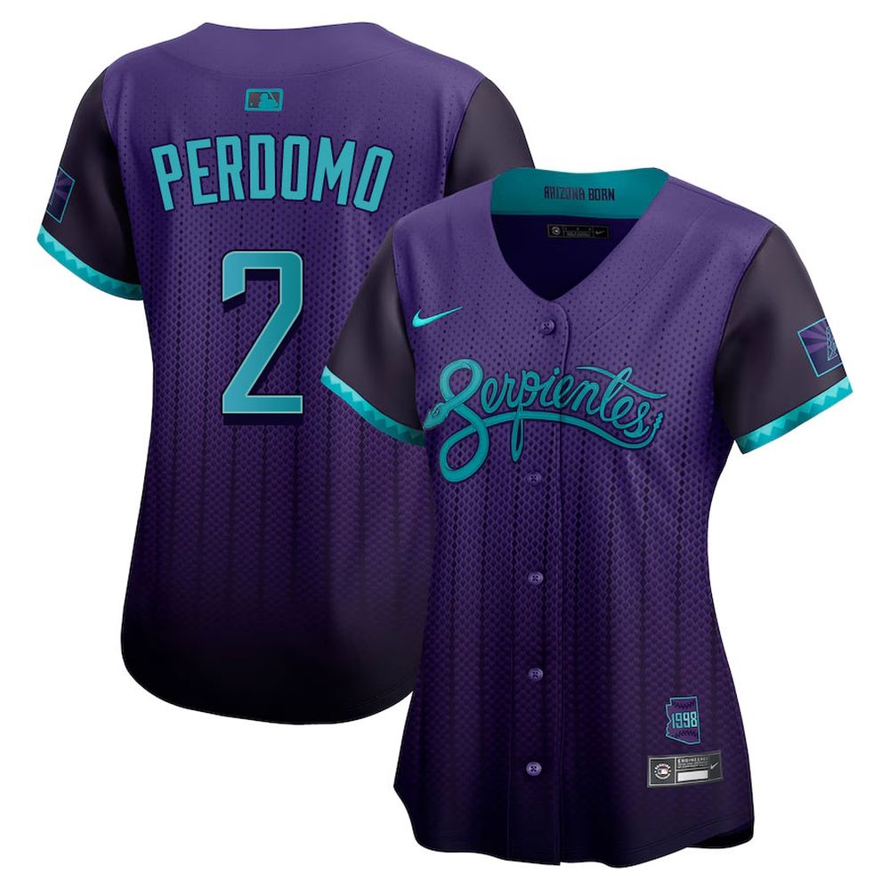 Women’s Arizona Diamondbacks #2 Geraldo Perdomo Nike Purple 2025 City Connect Limited Player Jersey