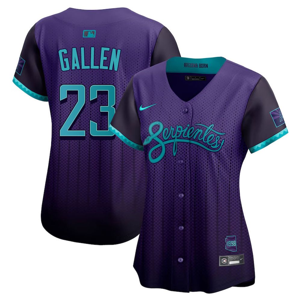 Women’s Arizona Diamondbacks #23 Zac Gallen Nike Purple 2025 City Connect Limited Player Jersey