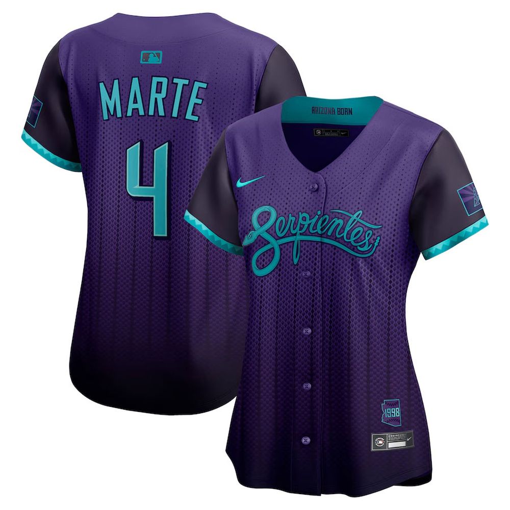 Women’s Arizona Diamondbacks #4 Ketel Marte Nike Purple 2025 City Connect Limited Player Jersey