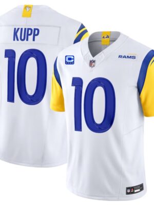 Men's Los Angeles Rams #10 Cooper Kupp White 2023 F.U.S.E. With 4-Star C Patch Vapor Untouchable Limited Stitched Football Jersey