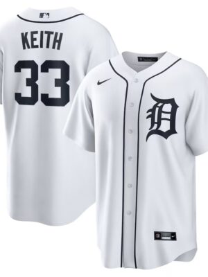 Men's Detroit Tigers #33 Colt Keith Nike White Home Replica Jersey