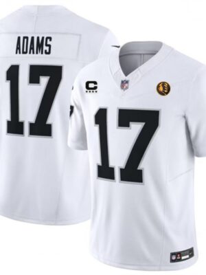 Men's Las Vegas Raiders #17 Davante Adams White 2023 F.U.S.E. With 4-star C Patch And John Madden Patch Vapor Limited Stitched Football Jersey