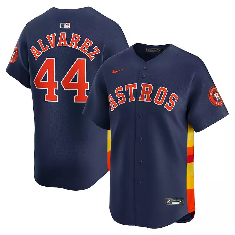 Men’s Houston Astros #44 Yordan Alvarez Nike Navy Alternate Limited Player Jersey