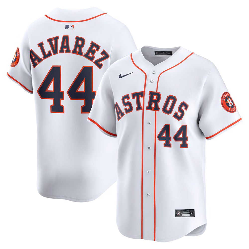 Men’s Houston Astros #44 Yordan Alvarez Nike White Home Limited Player Jersey