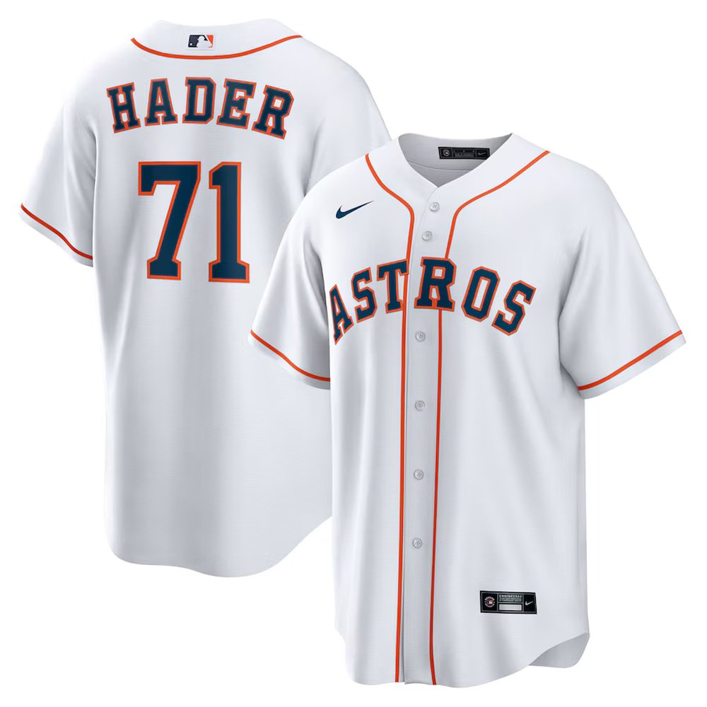 Men’s Houston Astros #71 Josh Hader Nike White Home Replica Player Jersey