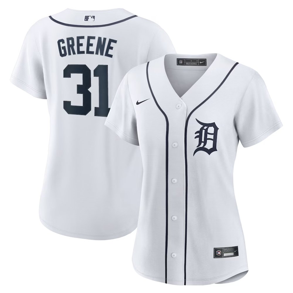 Women’s Detroit Tigers #31 Riley Greene Nike White Home Replica Player Jersey