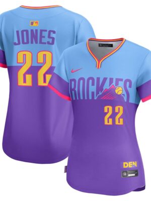 Women's Colorado Rockies #22 Nolan Jones Nike Purple/Light Blue 2025 City Connect Elite Player Jersey