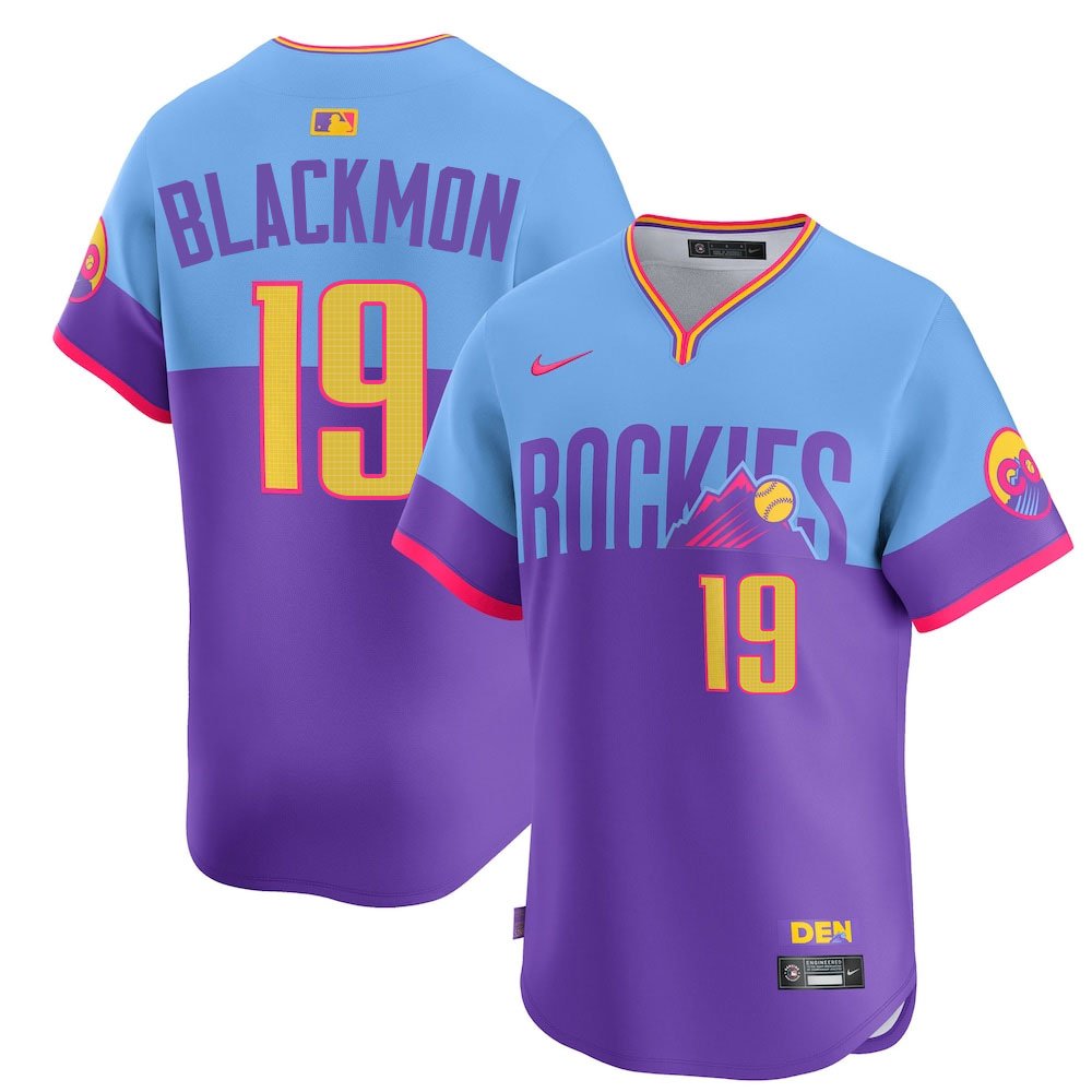 Youth Colorado Rockies #19 Charlie Blackmon Nike Purple/Light Blue 2025 City Connect Elite Player Jersey
